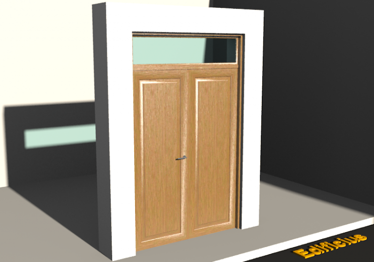 3D Tür/Fenster - Rahmentür T[R] 2DF_SYM[1P]+1OBL - ACCA...