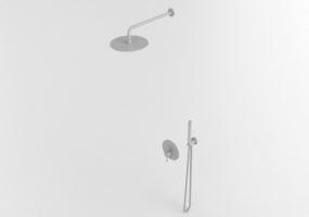 3D Wasserhähne - soffione tondo con doccetta