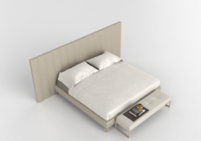 3D Betten und Nachttische - letto matrimoniale