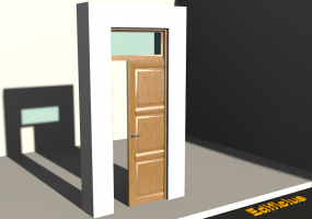 3D Tür/Fenster - Rahmentür T[R] 1VST[3P]+1OBL