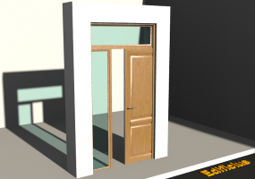 3D Tür/Fenster - Rahmentür T[R] 1VST[2HP]+1SL+1OBL
