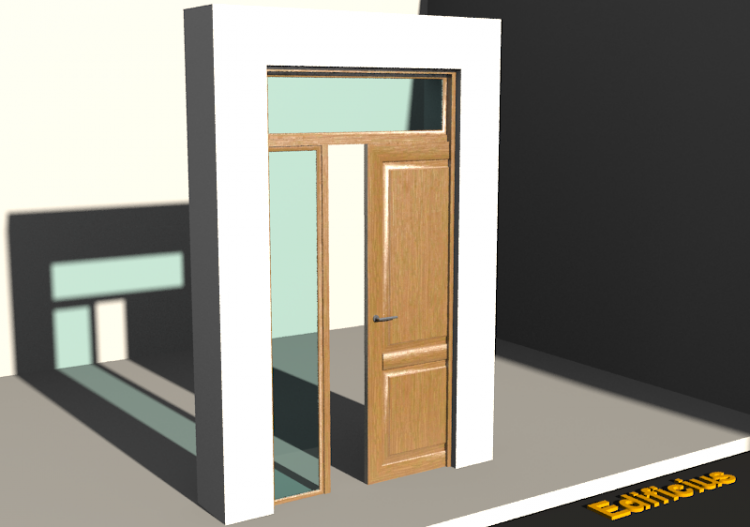 3D Tür/Fenster - Rahmentür T[R] 1VST[2HP]+1SL+1OBL - ACCA...