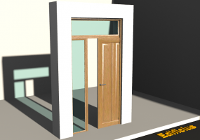3D Tür/Fenster - Rahmentür T[R] 1VST[2VP]+1SL+1OBL
