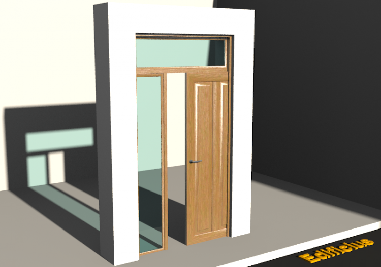 3D Tür/Fenster - Rahmentür T[R] 1VST[2VP]+1SL+1OBL - ACCA...