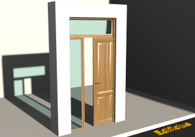 3D Tür/Fenster - Rahmentür T[R] 1VST[4P]+1SL+1OBL