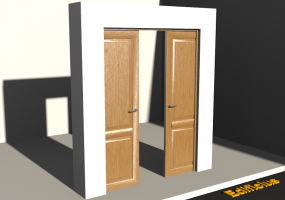 3D Tür/Fenster - Rahmentür T[R] 2VST_SYM[2HP]