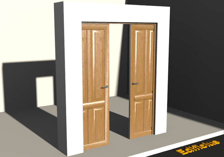 3D Tür/Fenster - Rahmentür T[R] 2VST_SYM[4P] - ACCA...