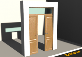 3D Tür/Fenster - Rahmentür T[R] 2VST_SYM[2HP]+1OBL