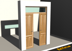 3D Tür/Fenster - Rahmentür T[R] 2VST_SYM[4P]+1OBL