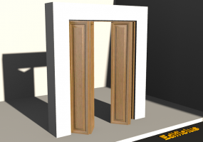 3D Tür/Fenster - Rahmentür T[R] 2BT_SYM[2P]