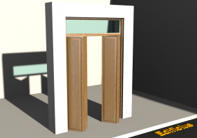 3D Tür/Fenster - Rahmentür T[R] 2BT_SYM[2P]+1OBL