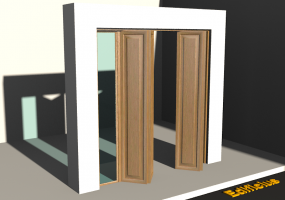 3D Tür/Fenster - Rahmentür T[R] 2BT_SYM[2P]+1SL
