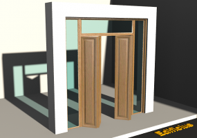 3D Tür/Fenster - Rahmentür T[R] 2BT_SYM[2P]+2SL+1OBL