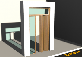 3D Tür/Fenster - Rahmentür T[R] 1FT[4P]+1SL+1OBL