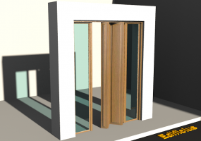 3D Tür/Fenster - Rahmentür T[R] 1FT[4P]+2SL