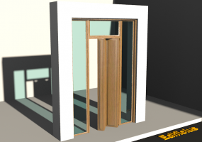 3D Tür/Fenster - Rahmentür T[R] 1FT[4P]+2SL+1OBL