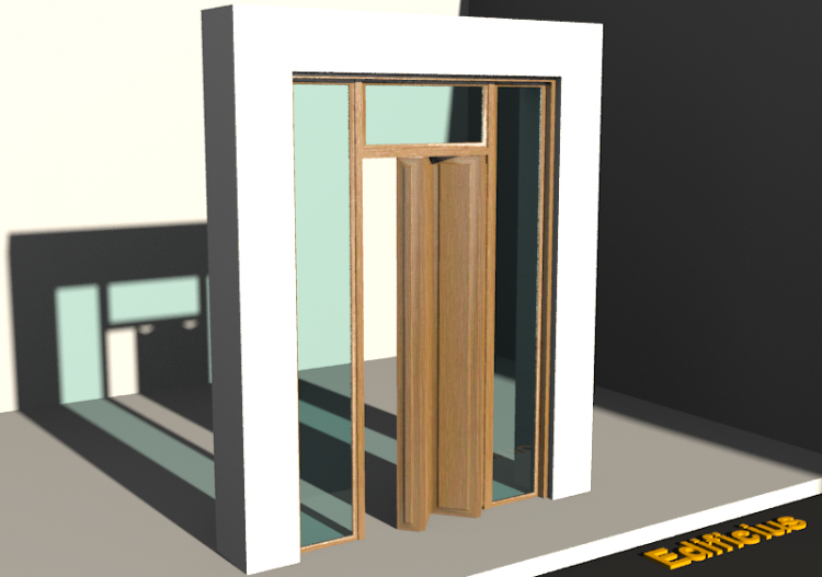 3D Tür/Fenster - Rahmentür T[R] 1FT[4P]+2SL+1OBL - ACCA...