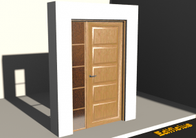 3D Tür/Fenster - Rahmen-Eingangstür ET[R] 1DF[T01]+1SL