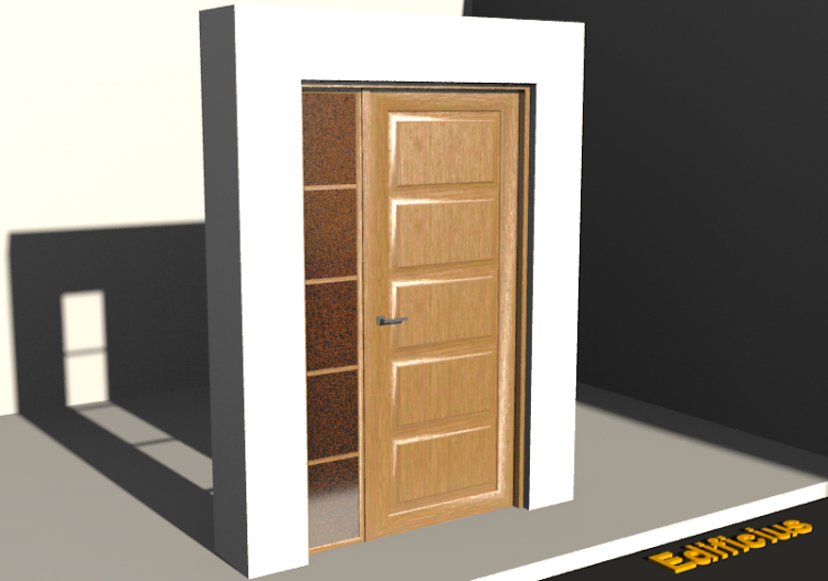 3D Tür/Fenster - Rahmen-Eingangstür ET[R] 1DF[T01]+1SL -...