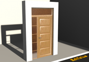 3D Tür/Fenster - Rahmen-Eingangstür ET[R] 1DF[T01]+1SL+1OBL