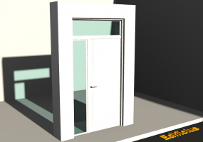 3D Tür/Fenster - Modern T[R] 1DF[1P]+1SL+1OBL