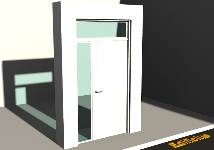 3D Tür/Fenster - Modern T[R] 1DF[1P]+1SL+1OBL - ACCA...
