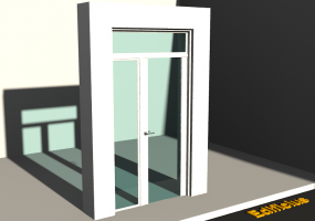 3D Tür/Fenster - Modern T[R] 1DF[AG]+1SL+1OBL