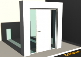 3D Tür/Fenster - Modern T[R] 1DF[1P]+2SL