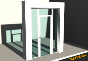 3D Tür/Fenster - Modern T[R] 1DF[AG]+2SL+1OBL