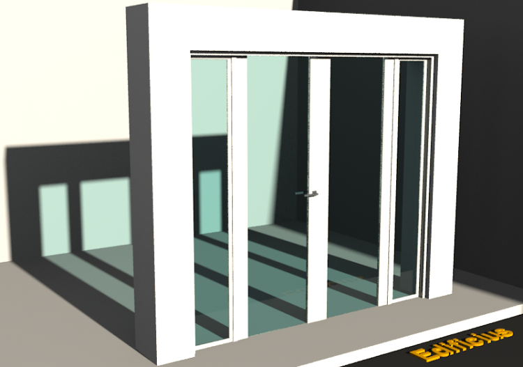 Esquadria 3D - Moderna P[R] 2FB_SIM[TV]+2BANDLAT - ACCA...