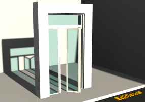 3D Tür/Fenster - Modern T[R] 1BT[2G]+1SL+1OBL