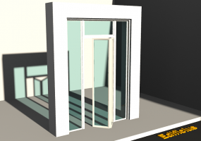 3D Tür/Fenster - Modern T[R] 1BT[2G]+2SL+1OBL
