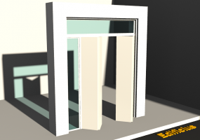 3D Tür/Fenster - Modern T[R] 2BT_SYM[2P]+1SL+1OBL