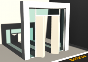 Esquadria 3D - Moderna P[R] 2AL_SIM[2P]+2BANDLAT+1BAND