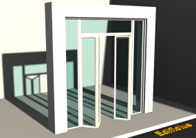 3D Tür/Fenster - Modern T[R] 2BT_SYM[2G]+2SL+1OBL