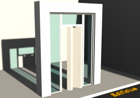 Esquadria 3D - Moderna P[R] 1FC[4P]+2BANDLAT+1BAND