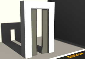 3D Tür/Fenster - Aufzug [R] 2FS
