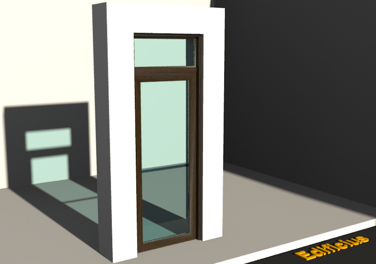 3D Tür/Fenster - Fluchttür T[R] 1DF[AG]+1OBL - ACCA...