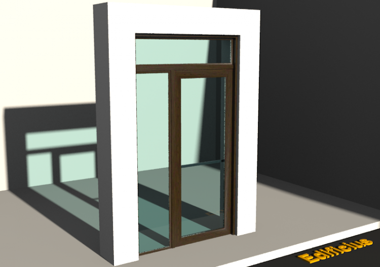 3D Tür/Fenster - Fluchttür T[R] 1DF[AG]+1SL+1OBL - ACCA...