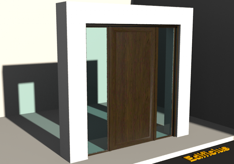 3D Tür/Fenster - Fluchttür T[R] 1DF[1P]+2SL - ACCA software