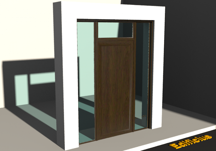 3D Tür/Fenster - Fluchttür T[R] 1DF[1P]+2SL+1OBL - ACCA...