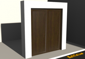 3D Tür/Fenster - Fluchttür T[R] 2DF_SYM[1P]