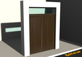 3D Tür/Fenster - Fluchttür T[R] 2DF_SYM[1P]+1OBL