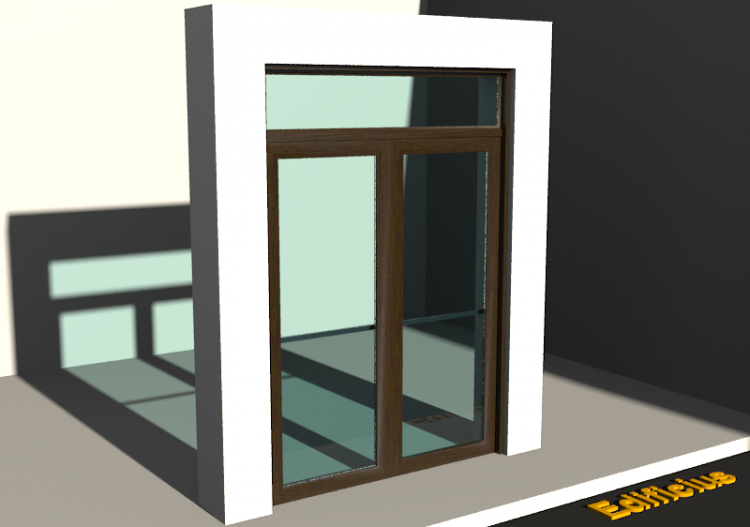 3D Tür/Fenster - Fluchttür T[R] 2DF_SYM[AG]+1OBL - ACCA...