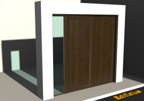 3D Tür/Fenster - Fluchttür T[R] 2DF_SYM[1P]+1SL