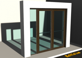 3D Tür/Fenster - Fluchttür T[R] 2DF_SYM[AG]+1SL