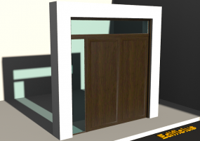 3D Tür/Fenster - Fluchttür T[R] 2DF_SYM[1P]+1SL+1OBL