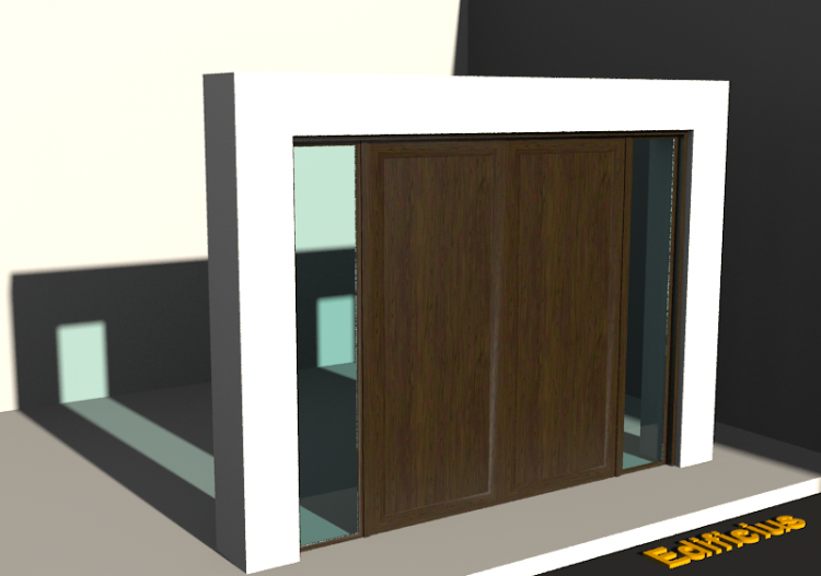 3D Tür/Fenster - Fluchttür T[R] 2DF_SYM[1P]+1SL - ACCA...