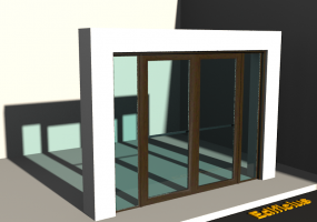 3D Tür/Fenster - Fluchttür T[R] 2DF_SYM[AG]+2SL