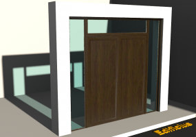 3D Tür/Fenster - Fluchttür T[R] 2DF_SYM[1P]+2SL+1OBL